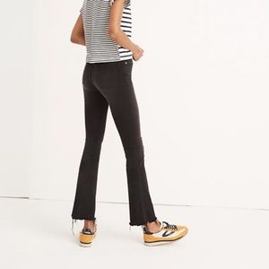 Black Madewell Cali Demi-boot jeans with raw hem